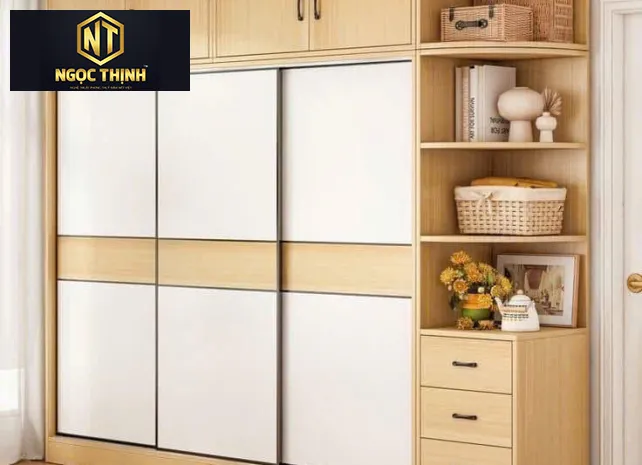 TỦ QUẦN ÁO GỖ MDF PHỦ MELAMINE MẪU 32